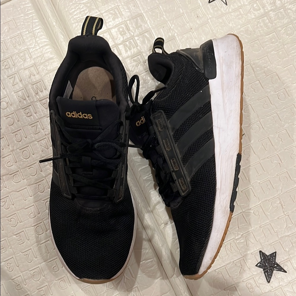 Adidas Black and White Athletic Shoes